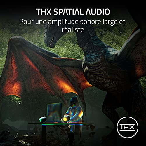 Razer Nommo V2 Pro - Enceintes Gaming 2.1 à Large Bande pour PC avec Caisson de Basses Sans Fil (Haut-Parleurs Large Bande de 3 Pouces avec Bouchons de Phase en Aluminium, THX Spatial Audio) Noir