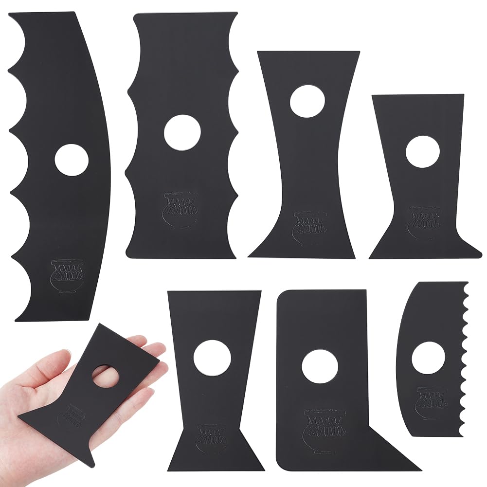 Outils de poterie INFUNLY Lot de 7 gabarits en plastique pour modelage d'argile