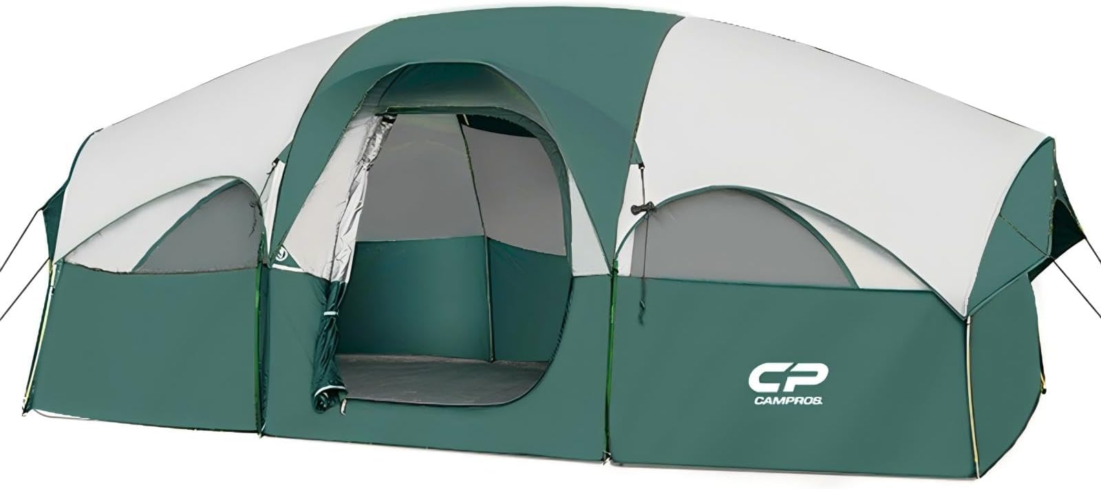 CAMPROS CP Tent-8-Person-Camping-Tents, Waterproof Windproof Family Tent, 5 Large Mesh Windows, Double Layer, Divided Curtain for Separated Room, Portable with Carry Bag