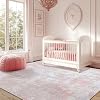 RELEANY Washable Area Rugs 8'x10' Non-Slip Modern Abstract Soft for Living Room Entryway Bedroom Kitchen, Print Pattern, Grey Pink - 5