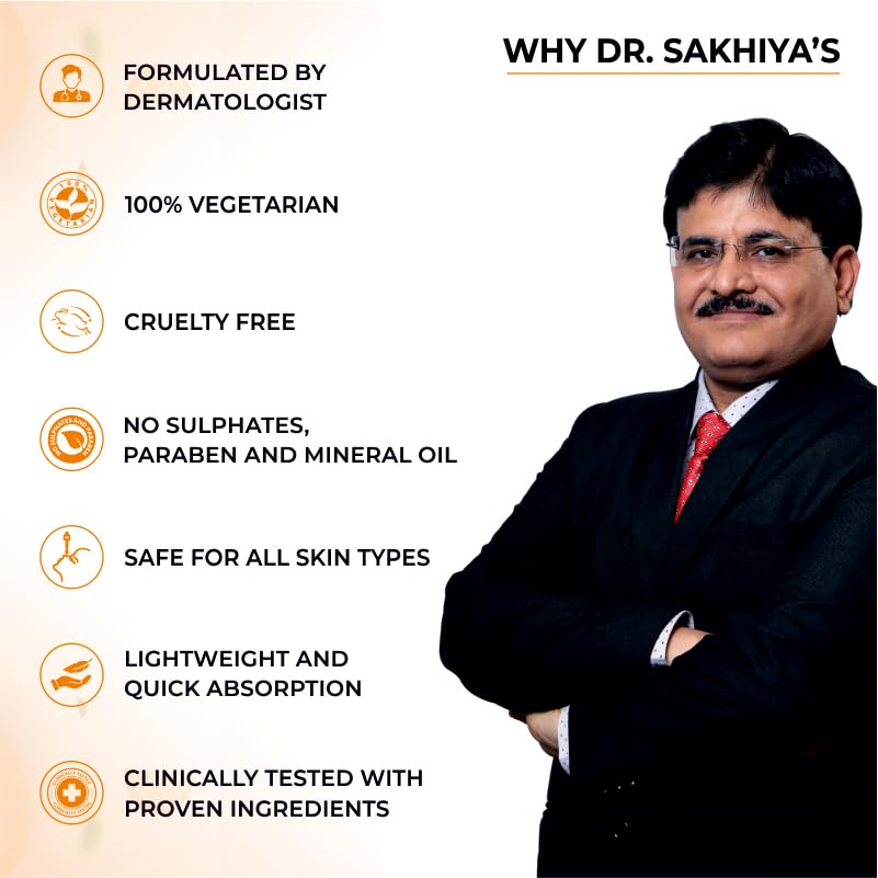 Image of Dr. Sakhiya's 25% Vitamin C Serum with Glutathione, Plant Exosomes & Alpha Arbutin | Lightweight, Non-Greasy | For Dull, Pigmented & Uneven Skin Tone - 30ml