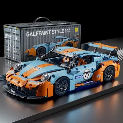 Image of Black Orange GALF Supercar Building Block Toy Set for Kids & Adults - STEM Construction Car Model Kit, DIY Educational Building Bricks Toy, Sports Car Assembly Set, Gift Toy Boys & Girls
