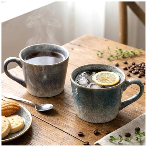 Set de 4 tazas de café de cerámica 350 ml azul y morado miniatura 5