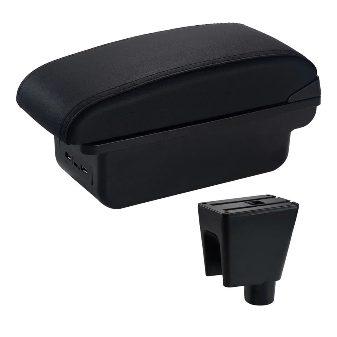 Toiumops Armrest for Chevrolet Spark III Aveo T200, Car Armrest Box Center Console Store Box(C2 Black Line USB)