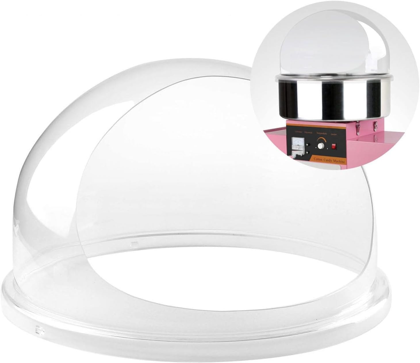20.5 Inch Cotton Candy Machine Cover Bubble Shield Plastic, Protects The Floss, and Prevent Too Much Candy from Flying Out of The Machine