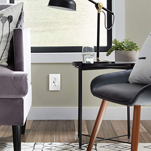 Legrand Adorne Dual-Usb, 20A, Ultra-Fast Charge, 6 Amp, Type A/C, Usb, Hybrid Outlet (With Wall Plate, White) #TOP2