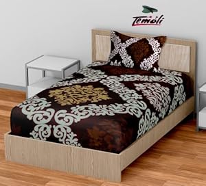 Temoli Flannel Elastic Fitted Warm bedsheets for Winter Single Bed, Winter bedsheets for Single Bed 60X90 Inch Fit Upto 8 Inches of Mattress. (Fitted Single Bedsheet- Hexa Maroon)
