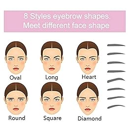 Amariver Eyebrow Stencils, Eyebrow Template, Eyebrow Shaping Kit,8 Styles Reusable Eyebrow Stencil with Handle and Strap, Washable