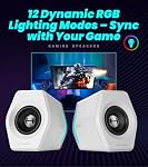 Edifier G2000 RGB Gaming Speakers, 32W Peak Power, Compact Design for PC/PS4/Desktop, Bluetooth 5.1, 3.5mm AUX, Game/Movie/Music Modes, 12 RGB Lighting Effects - White