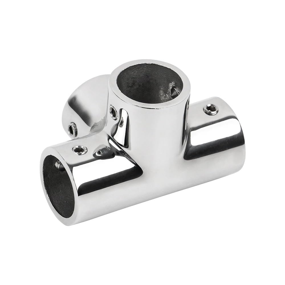 316 Stainless Steel 4-Way Pipe Connector Boat Hardware Rail for 25mm Tubing Marine