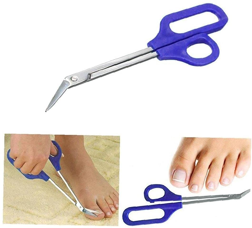 Tijeras para uñas de los pies, mango de acero inoxidable, tijeras de gasa para vendaje, uñas gruesas, fácil acceso