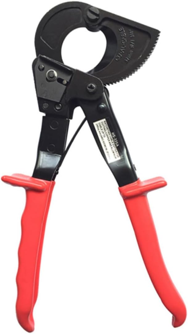 TEHAUX Mechanical Design Aluminum Cable Cutters Ratchet Wire Line Cutters Heavy Duty Safe Lock for Storage