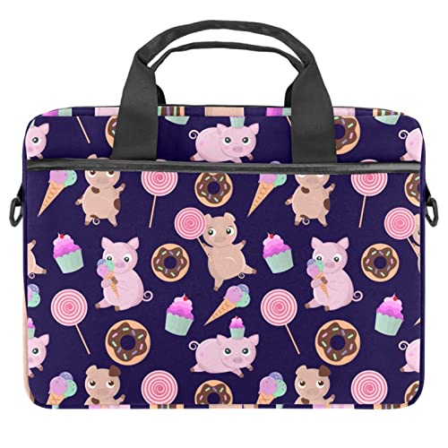 Sac ordinateur 13-14 pouces cochon donut pour le bureau et l'université
