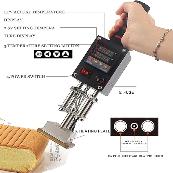 Máquina Portátil De Estampado En Caliente Para Cuero, Control Digital De Temperatura Ajustable De 0 A 400 °C, Herramienta De Hendido De 500 W Con Placa Calefactora Extraíble, Ideal Para Manualidades,