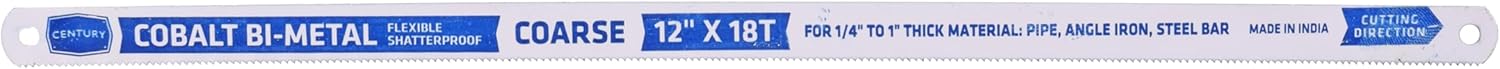 Century Drill & Tool 4433 Cobalt Bi-Metal Hacksaw Blade Set, 3 Piece, 12-Inch
