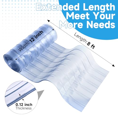 Canine Home Door Flaps 8 FT x 12 in, 0.12 in Thickness Clear PVC Plastic Canine Door Flap Pet Door Substitute Flaps, Canine Door Strips for Doggy Door,Kennel Door,Pet Home Canine Home Door Flaps 8 FT x 12 in, 0.12 in Thickness Clear PVC Plastic Canine Door Flap Pet Door Substitute Flaps, Canine Door Strips for Doggy Door,Kennel Door,Pet Home