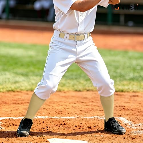 Image of VONMELLI Youth Baseball Belt and Socks Combo, Elastic Softball Belts and Socks for Boys and Adult (2 Pairs of Socks & 1 Belt)