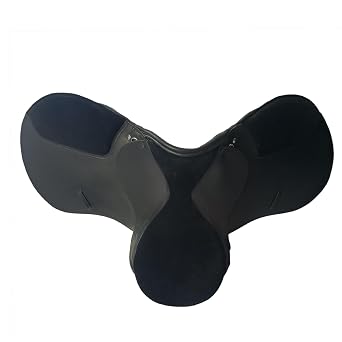Deluxe All Purpose English Horse Riding Saddle Premium Black Leather Equestrian Saddle with Suede Seat for Jumping Schooling and Trail Ideal Fit for Haflinger Horses Size 16 inch