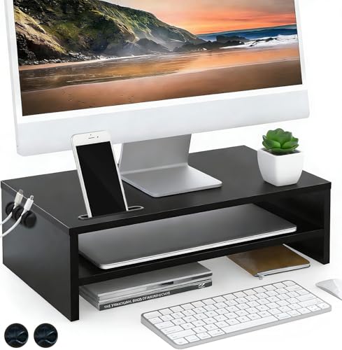 La mejor selección de Muebles y accesorios - 5 favoritos. 44 WEAGP Soporte Monitor, Soporte Elevador para Monitor 2 Niveles con Soporte Teléfono y 3 Organizador de Cables, Soporte para Monitor Escritorio Computadora para Monitores de...