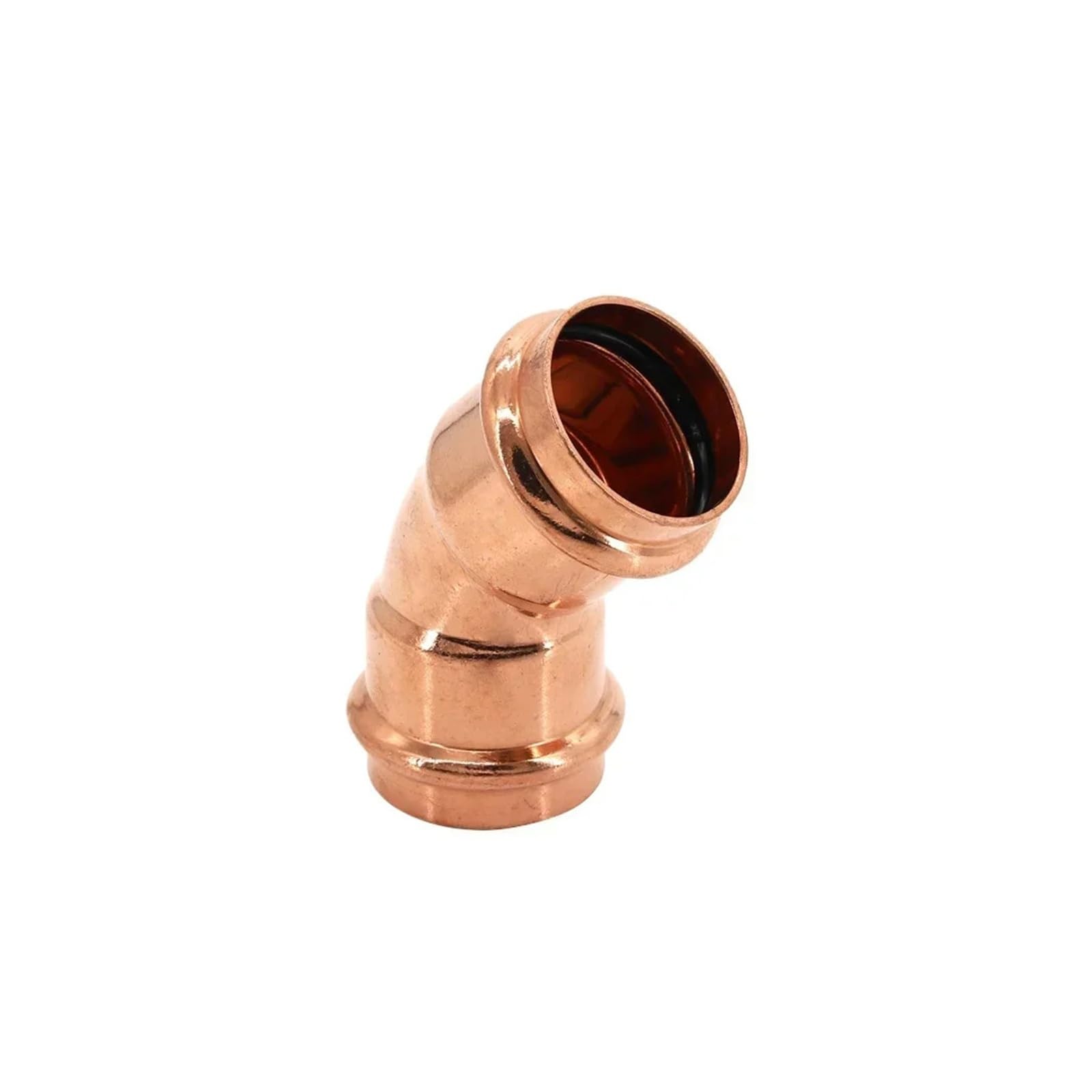 Złączki miedziane o średnicy wewnętrznej 15-54 mm, kolano zaciskowe w kształcie litery V, z podwójnym zaciskiem, 45 stopni(ID28mm)
