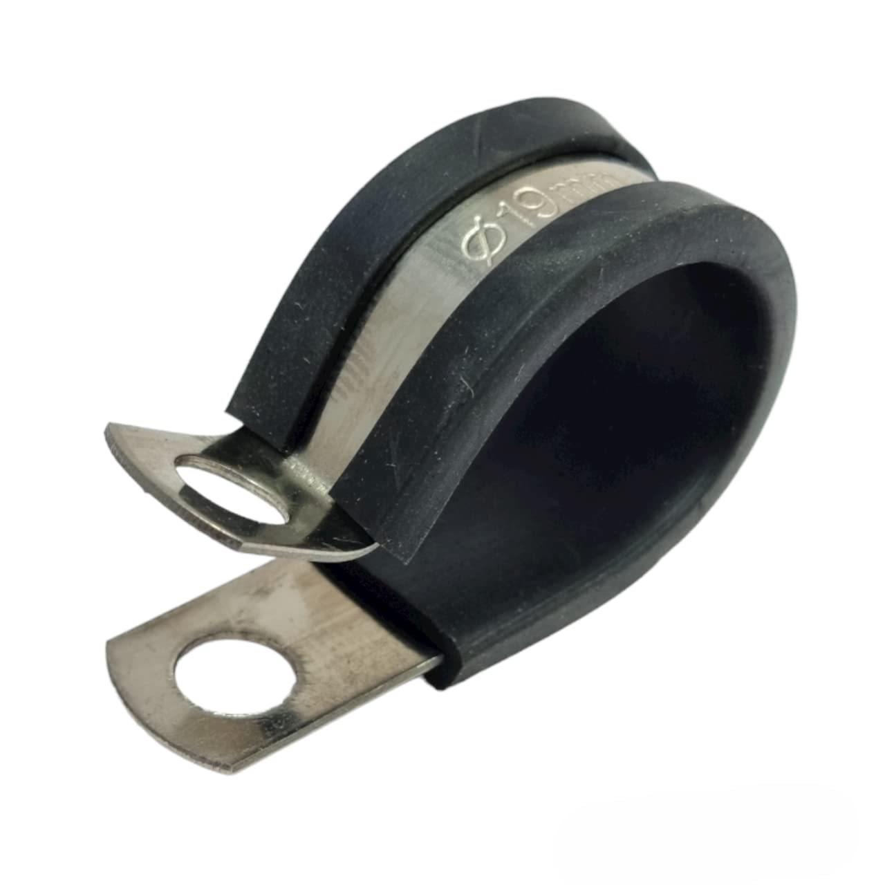 19mm Rubber Lined P Clips Stainless Steel Hose Pipe Clamp - Pack of 5