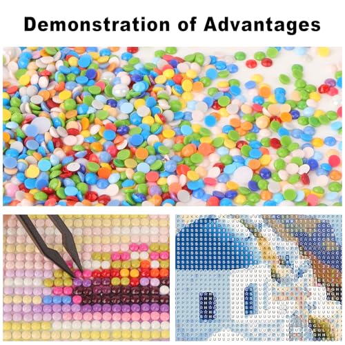 Image of AiYuanzsh 5D Diamond Art Kits for Adults Beginners, Santorini Greece Cat Diamond Painting Kits for Adults, DIY Full Round Drill Paint by Diamonds Dot Gem Art Paintings for Home Wall Decor 13.8 inchx13.8 inch