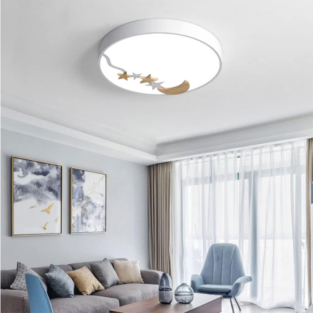 Easy to Install Led Flush Mount Ceiling Light Modern Simple Flat Light Creative Led Ceiling Lamp Stepless Dimming Light Color Changeable for Learning Room, Tea Room, Bathroom Ceiling Light/W