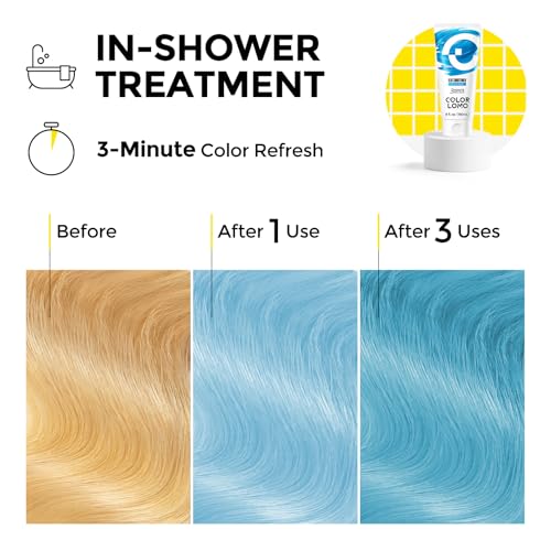 Image of COLORLOMO Color Depositing Conditioner for Bleached Hair, Semi Permanent Hair Color Conditioner with Shea Butter & Almond Oil, Hydrates & Refreshes Faded Color, Vegan, 6oz-Blue