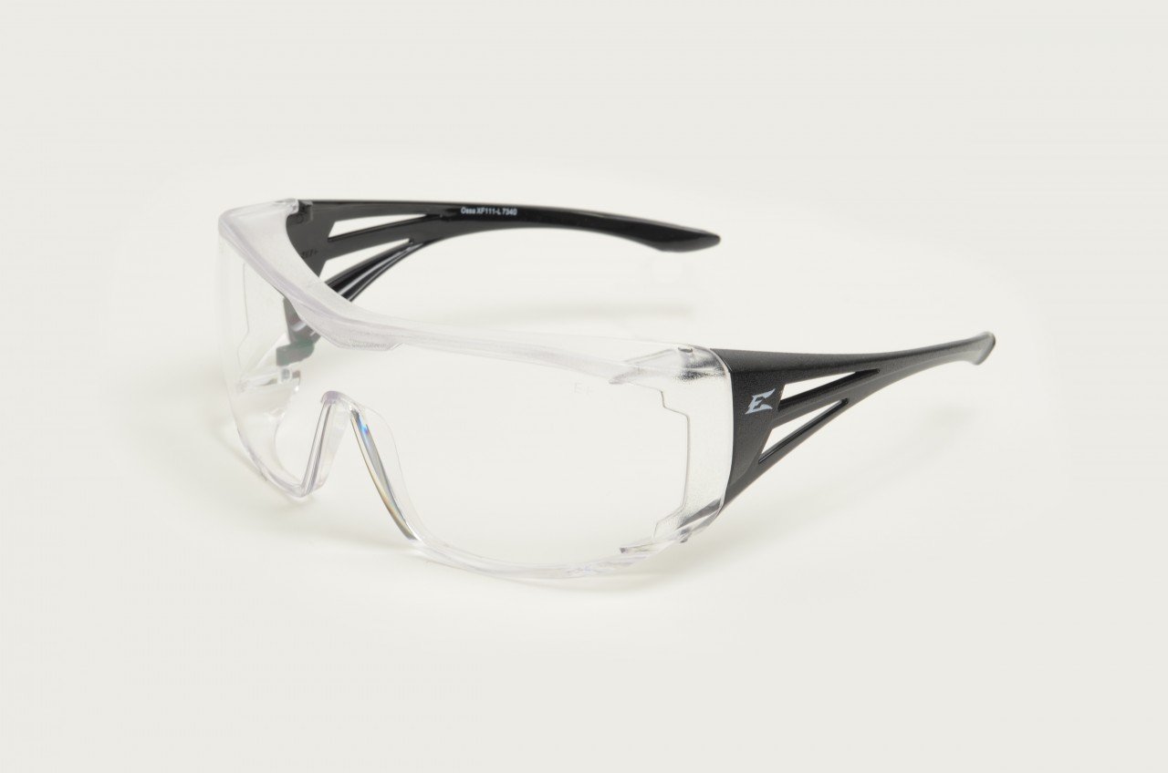 Edge Eyewear Clear Safety Glasses, Scratch-Resistant, OTG