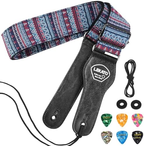Amazon.com: LEKATO Guitar Strap, Bohemian Jacquard Guitar Straps for ...