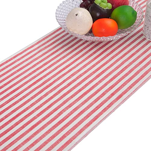 Chemin de table de fête lavable mookaitedecor rayé rouge - 7