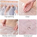 10 Pcs Long Plastic Clothes Covers, 60 * 150cm Clear Clothes Bags Hanging,Dress Bag,Garment Bags Dress Bags Covers Long,Dust-proof Garment Protector Covers for Clothes Shirt Suit Jacket Suit Sweater - Image 8