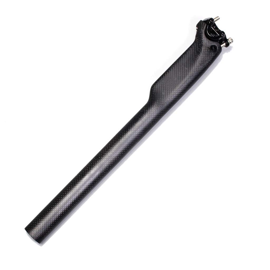 Tija Sillin Bicicleta Montaña 27.2 mm, 3K Fibra Carbono Ajustable Tija de Sillín Suspensión Trekking Unisex Adulto para MTB Road Bike BMX Componentes (Color : 3K, Size : 31.6/350mm)