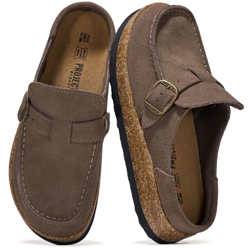 Image of Project Cloud 100% Genuine Leather Moccasin-Style Clogs for Women - Memory Foam and Water Resistant Mules Slip-on - Non-Slip and Durable Clogs Casual Shoes for Women Footwear