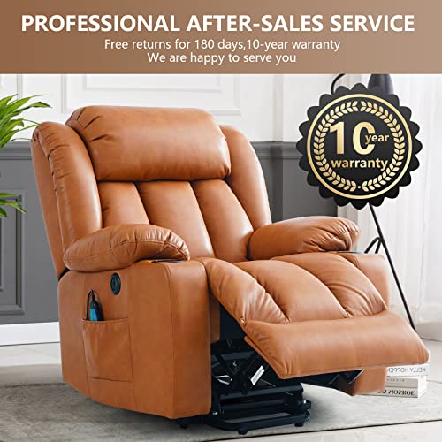 Ashomeli Large Lift Recliner Chair For Elderly With Massage And Heating Function (Orange) #TOP4