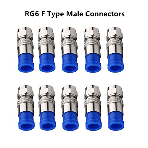 Gaobige Coaxial Compression Tool Coax Cable Crimper Kit Adjustable RG6 RG59 RG11 75-5 75-7 Coaxial Cable Stripper with 10 PCS F Compression Connectors - Blue