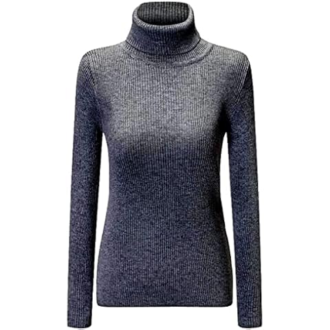 SANGTREE Women's Turtleneck Basic Great Stretchy Cashmere Sweater, Grey, XX-Large Cover
