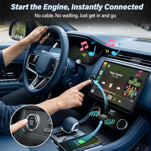 Image of Wireless CarPlay Adapter for Apple iPhone - Convert Wired to Wireless Car Play, Mini & Gold-Plated Connector, A8 Chip, Quick Auto Connect, USB A /C Plug and Play, for iPhone iOS 10+ & Cars from 2016+