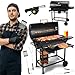 Five-Star Grill&Chill Holzkohlegrill mit Deckel – Großer Grillwagen mit Chromrost 71×35 cm & Thermometer – Für Garten & Terrasse – Aschekasten, Lüftungsöffnungen, 2 Räder