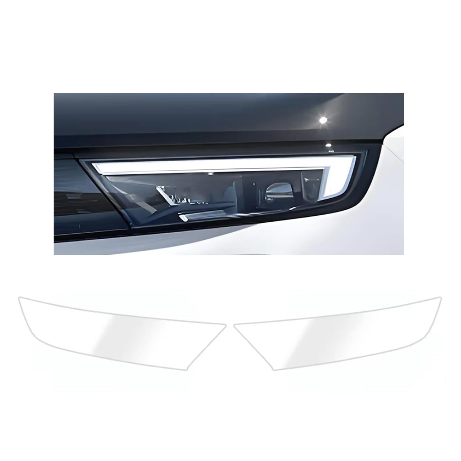 Headlight Film for Opel Mokka 2020-2024, 1Set Transparent/Smoke Black Car Headlight TPU Protective Film