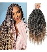 TAOYEMY Goddess Passion Twist Crochet Hair with Curly End 14 Inch 8Packs Short Pre-Looped Boho Me...