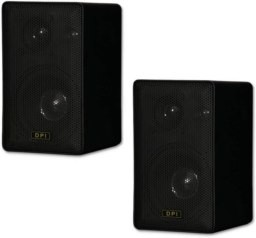 Goldwood Sound DPI-60B Indoor or Outdoor 3 Way Speakers Black Mountable Pair
