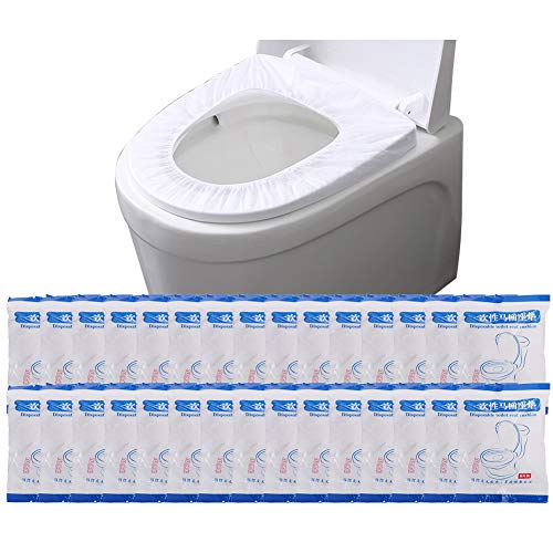 Wc Protector Desechable, Asiento De Inodoro Desechable, 30 Pcs Cobertura Desechable Impermeable, Fundas De Asiento De Inodoro Impermeable Protectores De WC para Niños Viajes Baños Públicos Maternidad