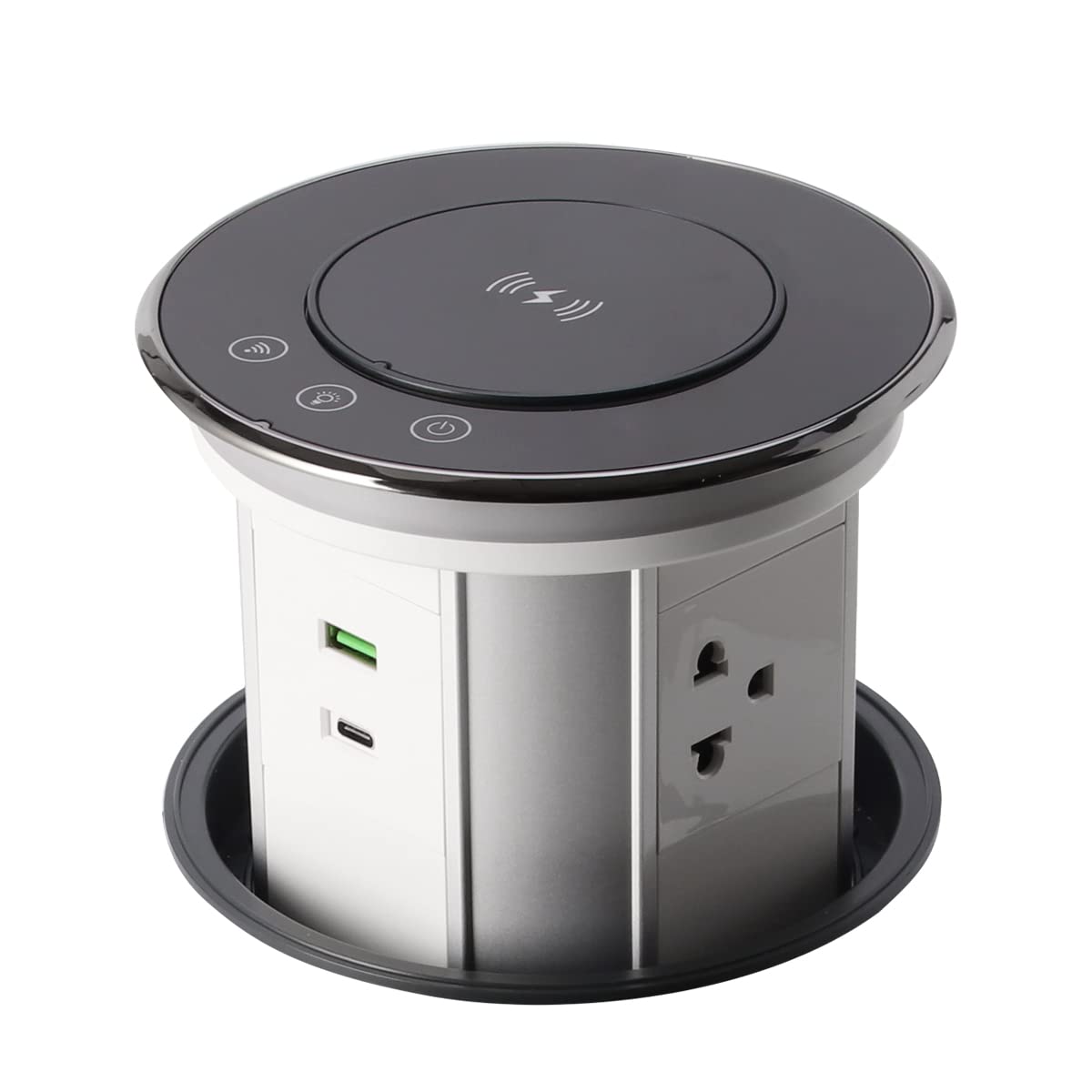 Smart Motorized Automatic Pop Up Power Strip 3 AC Plugs 2 USB Wireless Charging Lift Socket for Home