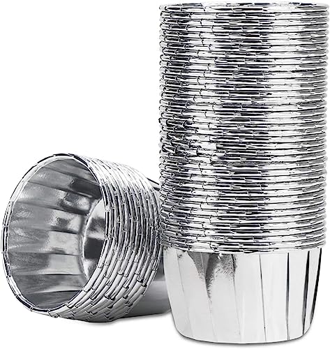 Image of Jubilant 50 Pcs Cupcake Liners, Disposable Ramekin Muffin Baking Cups, Aluminum Cupcake Cups, Little Foil Baking Cups