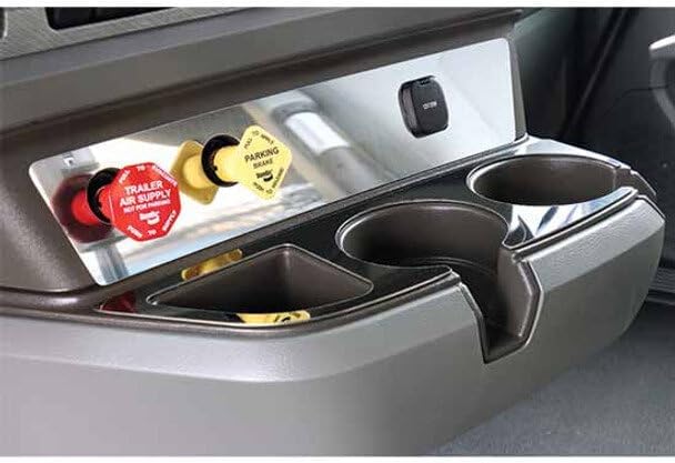 Replacement for Kenworth T880 Year 2016 304 Stainless Steel TOP-of-Console Cup Holder by Technical Precision