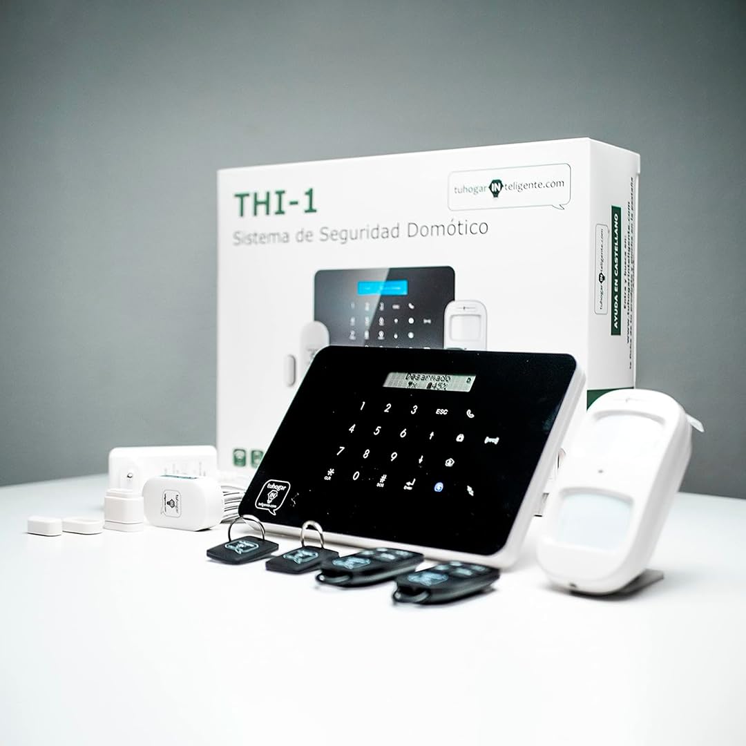 Kit de Alarmas para Casa SIN CUOTAS - Alarma Domótica THI-1 (WiFi + GSM) conectada a Internet + Línea Móvil - Seguridad para tu Casa o Negocio - SIN cuotas y SIN Límites - CONTROL TOTAL desde el Móvil