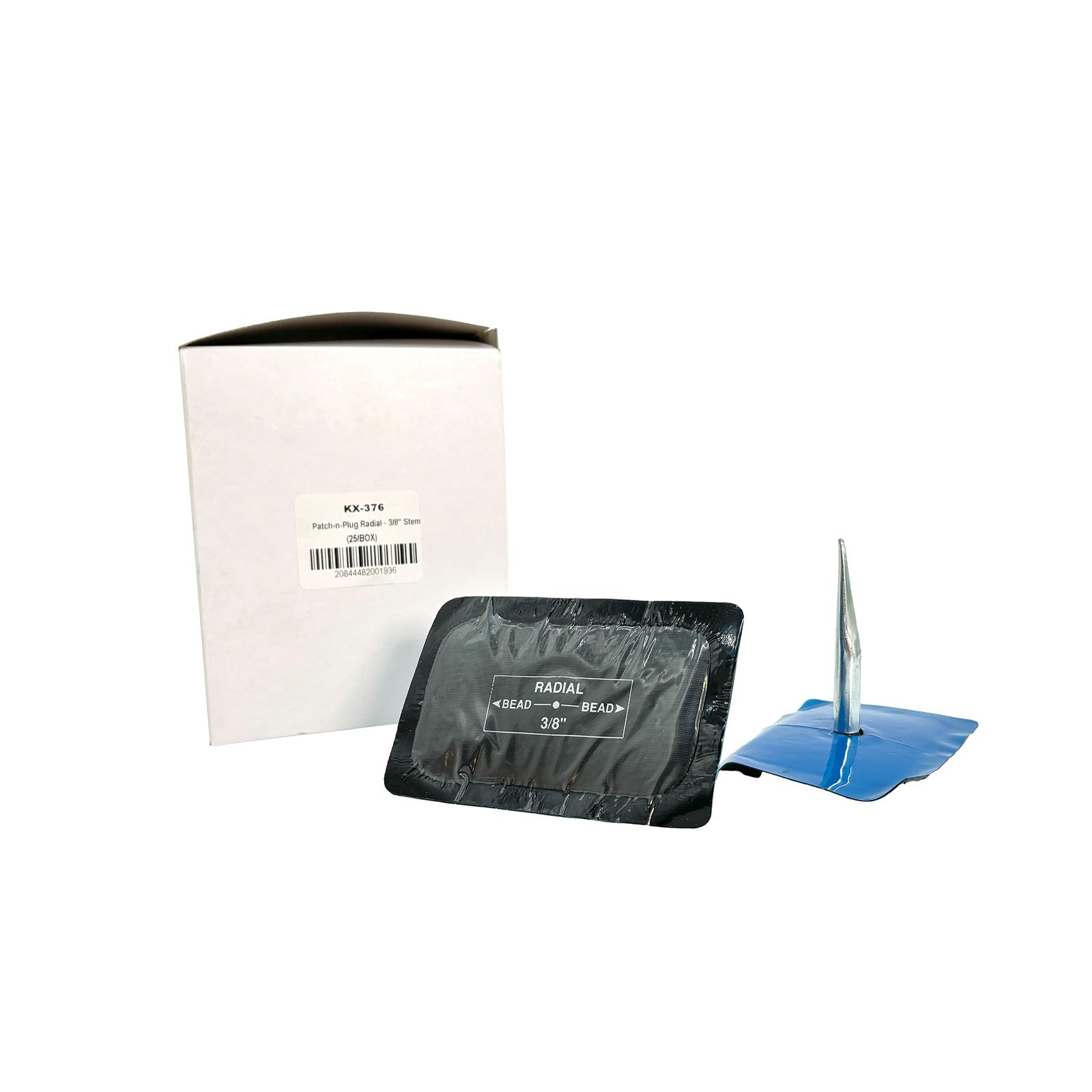 KEX KX-376 Patch-N-Plug Reinforced Vulcanizing Patches for 10mm Radial Tire Repair, 25 Units