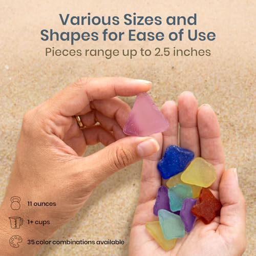 Nuances de mer variées en verre pilé doux pour création décorative - 5