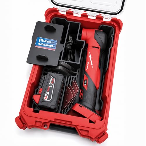 Organizer Liner for Milwaukee M18 Multi-Tool Organizer Liner Fits Packout Compact Organizer 48-22-8435 Holds 40+ Blades Sanding Pads M18 Battery & Hidden AirTag (Liner Only) - Made in USA